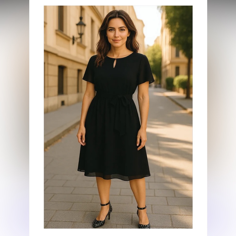 Poetic License adorable black heels with white dottted design